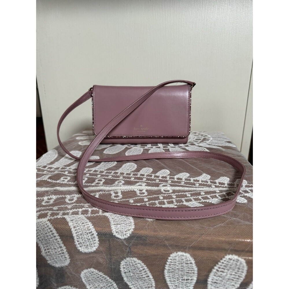 Kate Spade Connie Seton Drive Dusty Peony Crossbody Bag Flaw Peeling On Top Edge